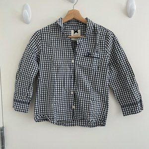 Gilly Hicks Navy 3/4 Sleeve Gingham Pajama Top